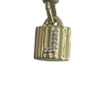 UNO DE 50 CHARM CANDADO LETRA J DORADO